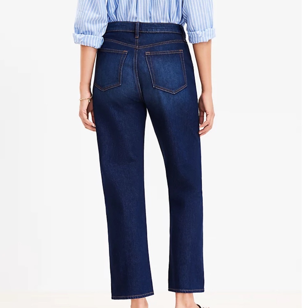 LOFT High-Waist Straight Jeans Indigo Wash